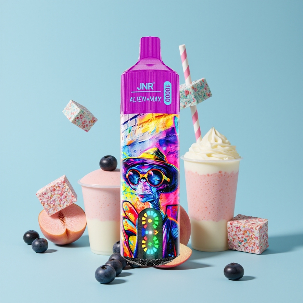 JNR Alien Max 18000 Puffs Smart LED Dual Mesh Fersken Blåbær Godteri