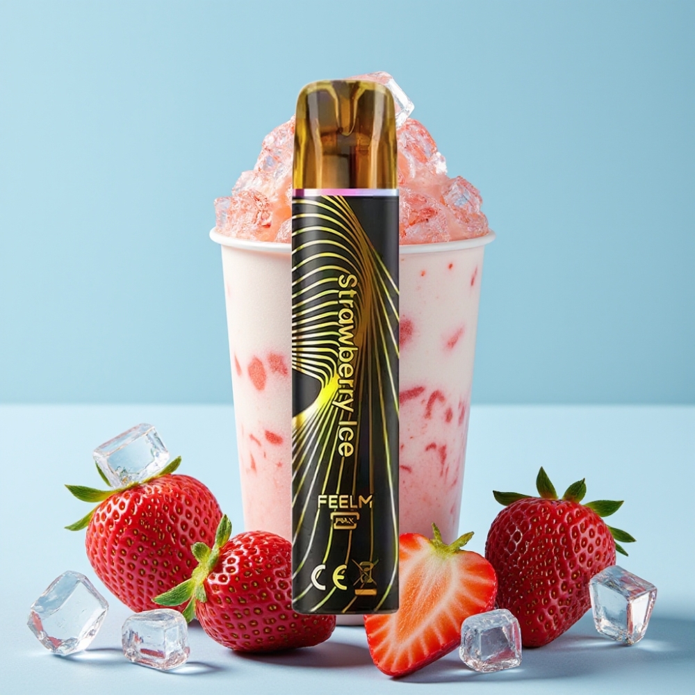 JNR Black&Golden 800 Puffs 550mAh Jordbær Is Disposable Vape