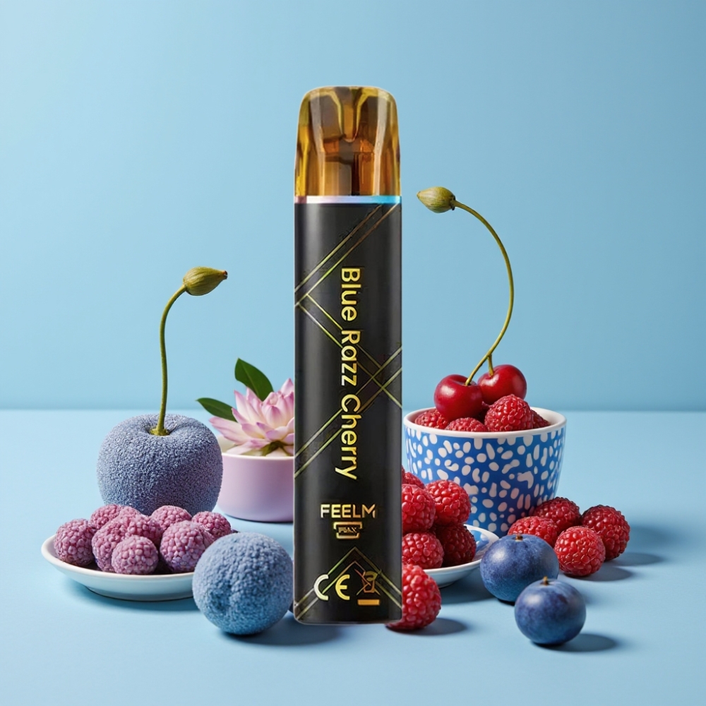 JNR Black&Golden 800 Puffs Blå Bringebær Kirsebær 550mAh 2ml TPD