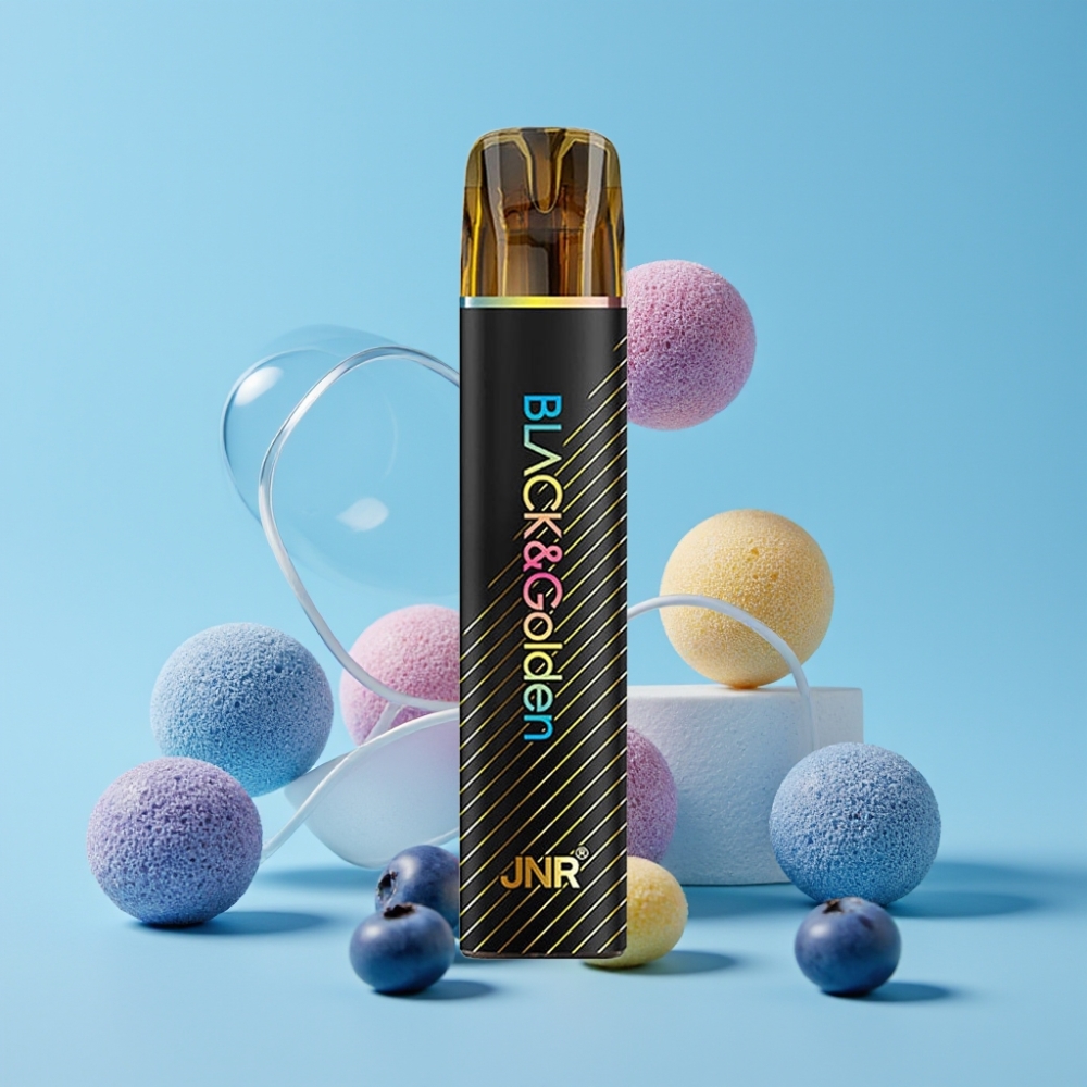 JNR Black&Golden 800 Puffs Blåbær Bubble Gum 550mAh 2ml TPD