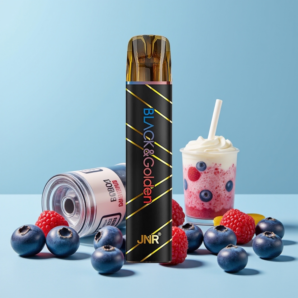 JNR Black&Golden 800 Puffs Blåbær Sur Bringebær Norge online wholesalers