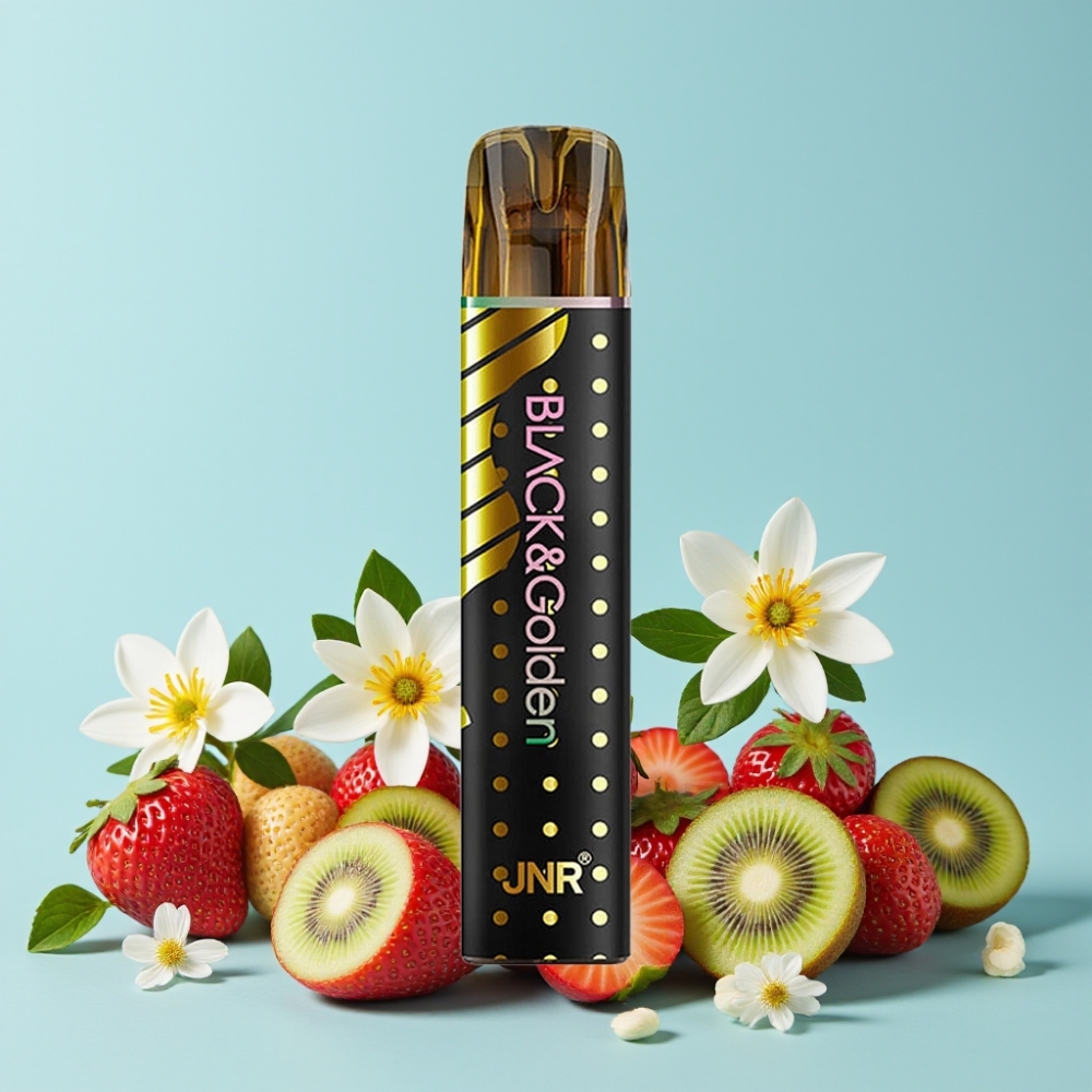JNR Black&Golden 800 Puffs Jordbær Kiwi 550mAh TPD-sertifisert