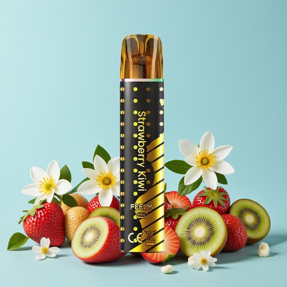 JNR Black&Golden 800 Puffs Jordbær Kiwi 550mAh TPD-sertifisert