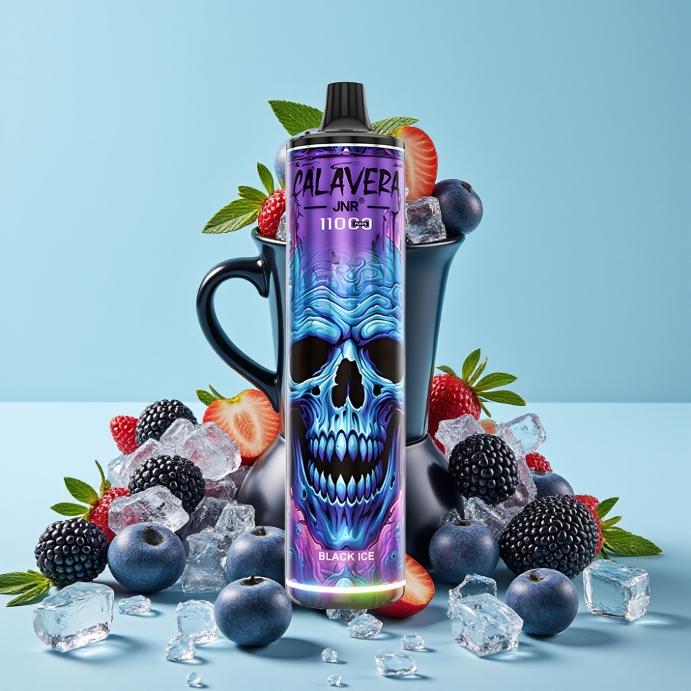 JNR Calavera 11000 Puffs Svart Is Disposable Vape Type-C 850mAh 21ml 1.0ohm