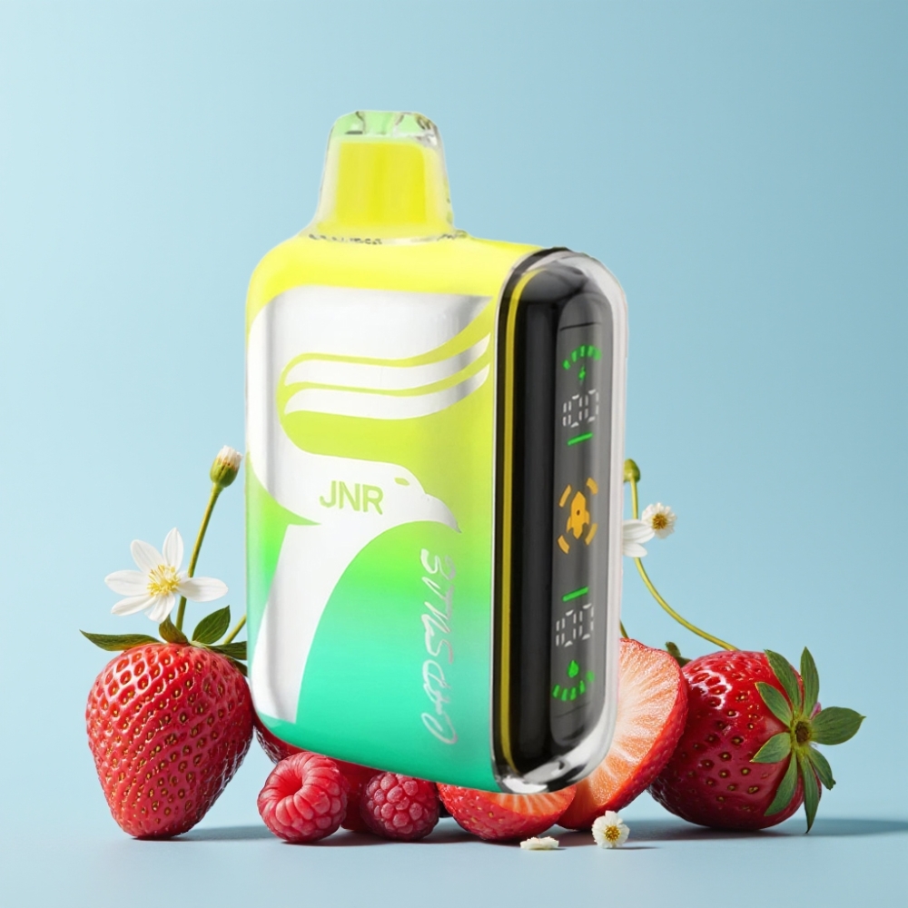 JNR Capsule 15000 Puffs Smart LED Display Type-C Lading Jordbær Bringebær Kirsebær