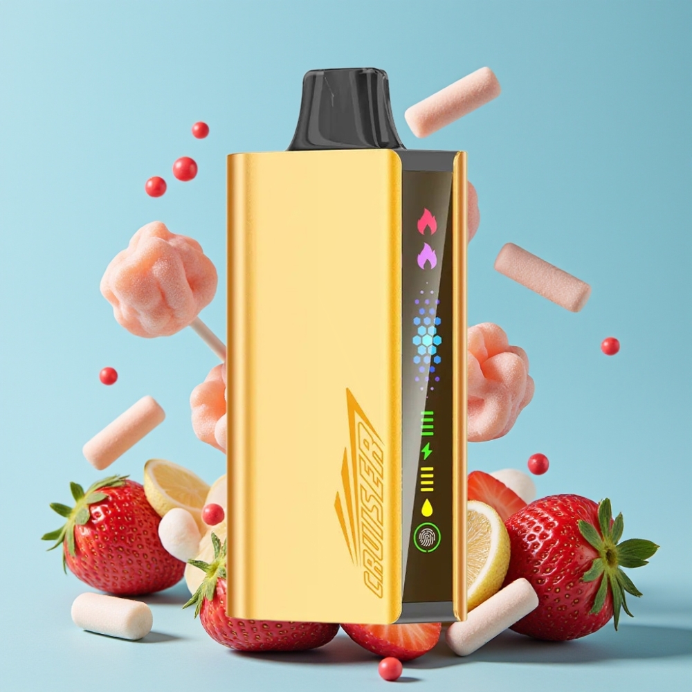 JNR Cruiser 12000 Puffs Engangs Vape Chupa Chups Jordbær 3500 mAh Full-Metal