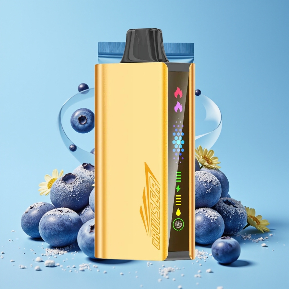 JNR Cruiser 12000 Puffs No-Charge Disposable Vape Blåbærblast Med 3500 mAh Batteri & Skjerm