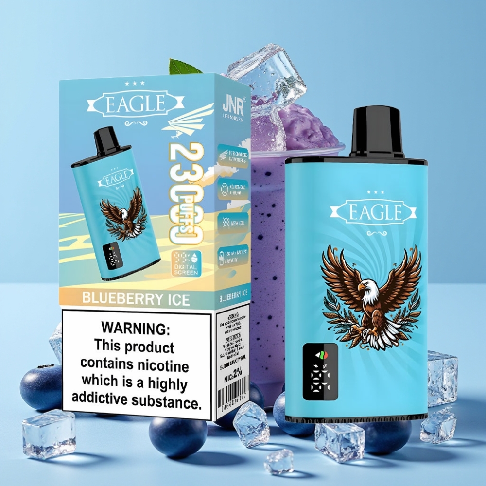 JNR EAGLE Smart 23000 Puffs Blåbær Is Digital Skjerm Justerbar Luftstrøm 25ml