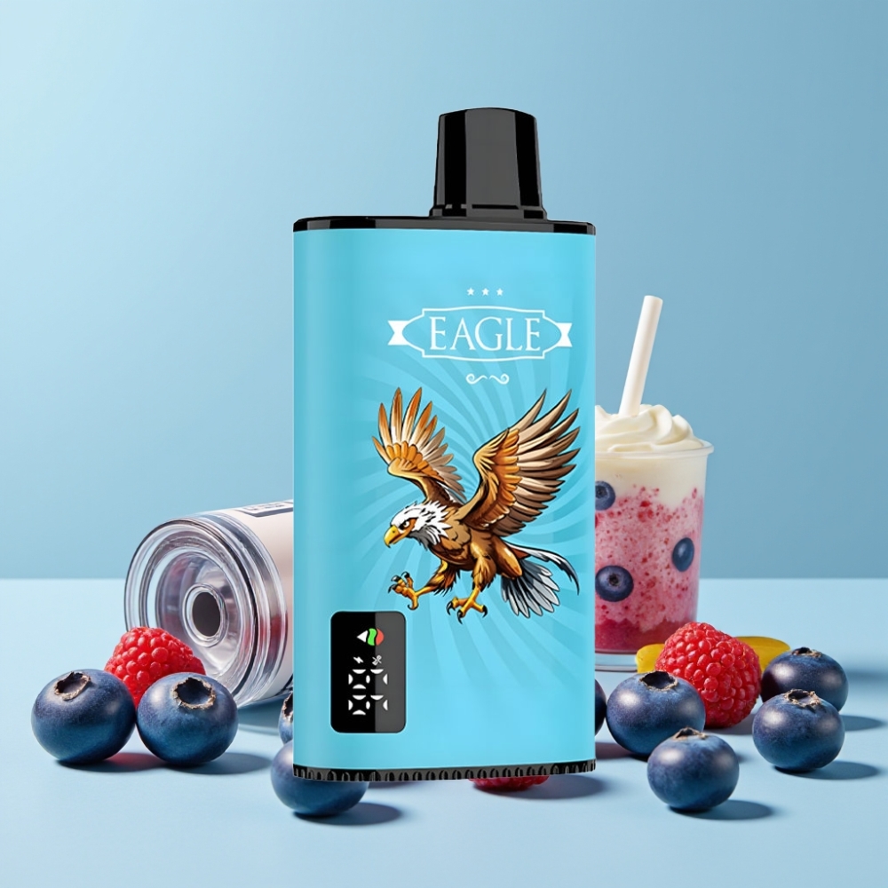 JNR EAGLE Smart 23000 Puffs Digital Skjerm Justerbar Luftstrøm Blåbær Sur Bringebær