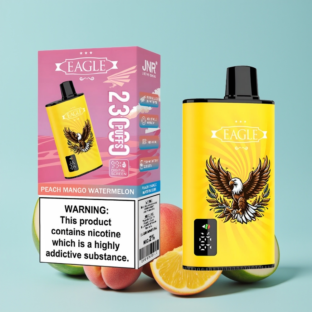 JNR EAGLE Smart 23000 Puffs Digital Skjerm Justerbar Luftstrøm Fersken Mango Vannmelon