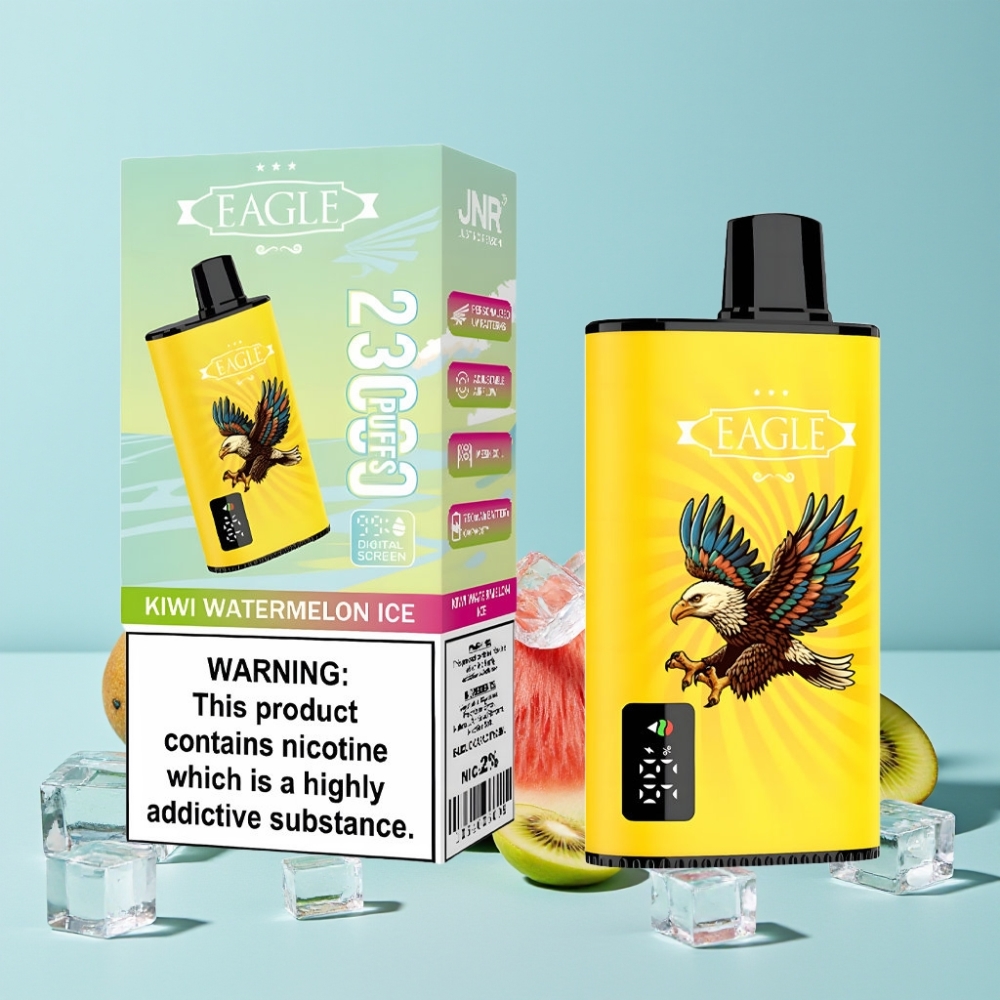 JNR EAGLE Smart 23000 Puffs Digital Skjerm Justerbar Luftstrøm Kiwi Vannmelon Is