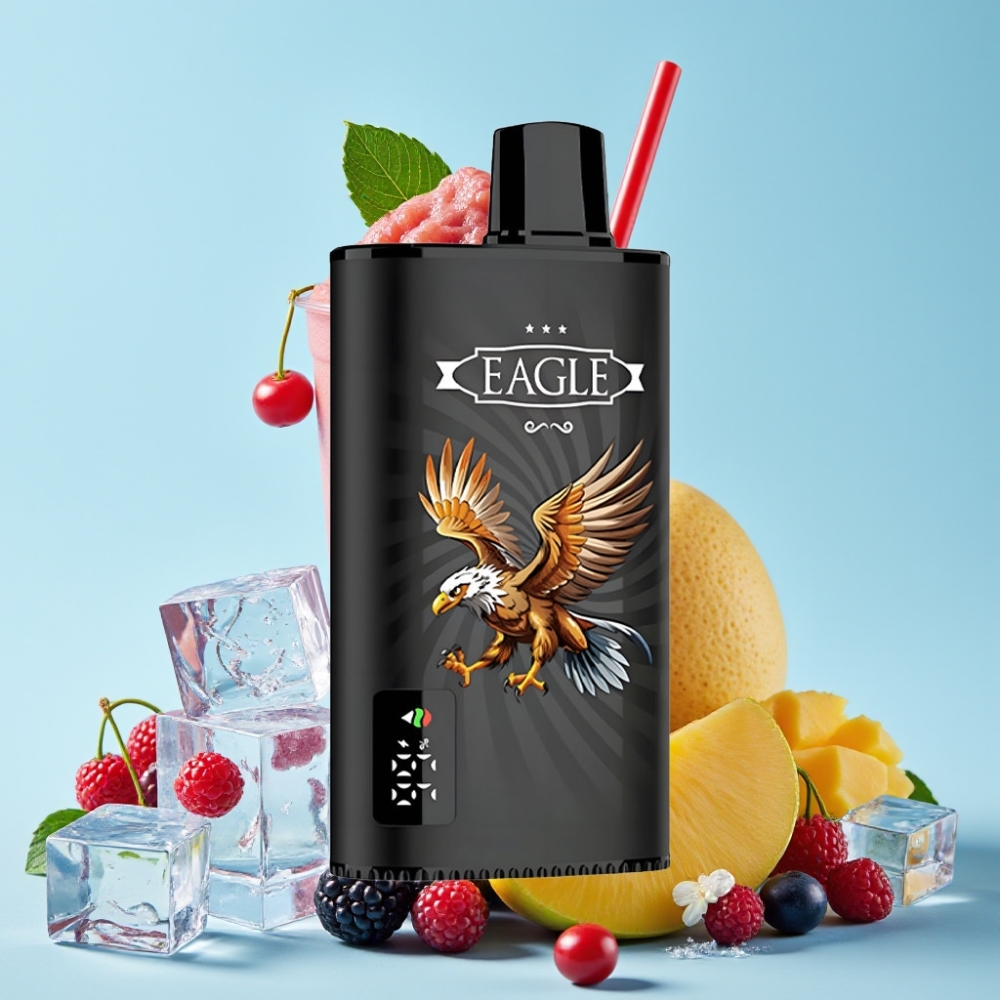 JNR EAGLE Smart 23000 Puffs Digital Skjerm Justerbar Luftstrøm Sortsolbær Mango Is