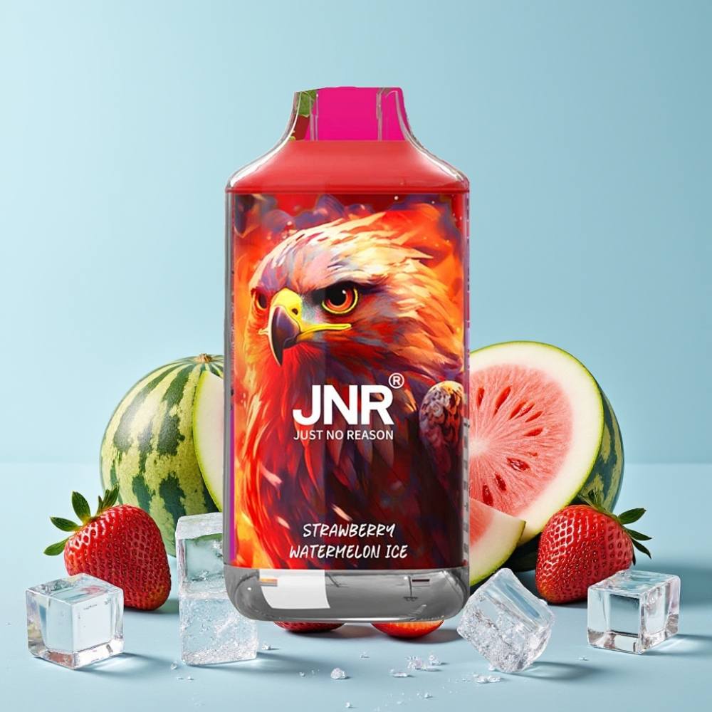 JNR Falcon 16000 Puffs 22ml 850mAh Jordbær Vannmelon Is Dual Mesh Coil