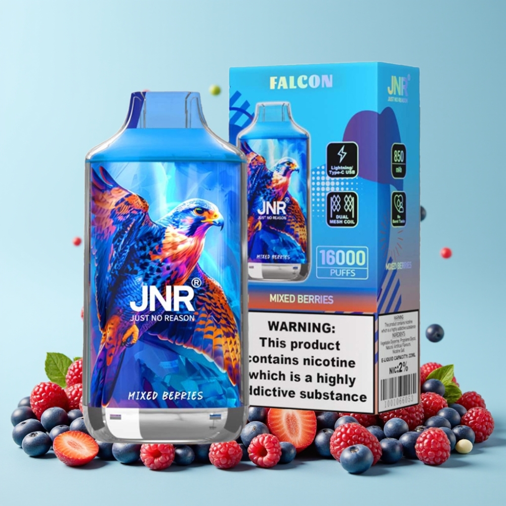 JNR Falcon 16000 Puffs 22ml Blandede Bær Smart LED Display