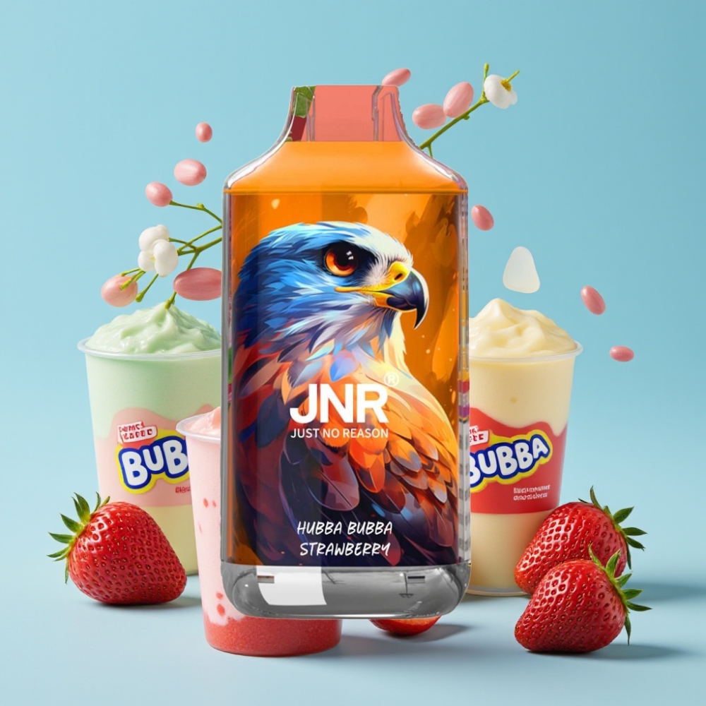 JNR Falcon 16000 Puffs 22ml Dual Mesh Coil Hubba Bubba Jordbær