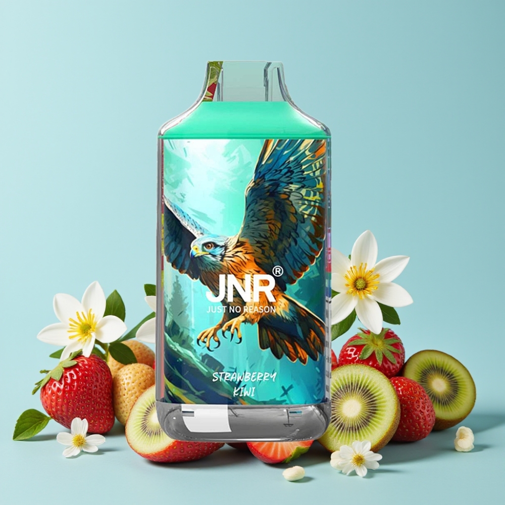 JNR Falcon 16000 Puffs 22ml Jordbær Kiwi Dual Mesh Coil Smart LED