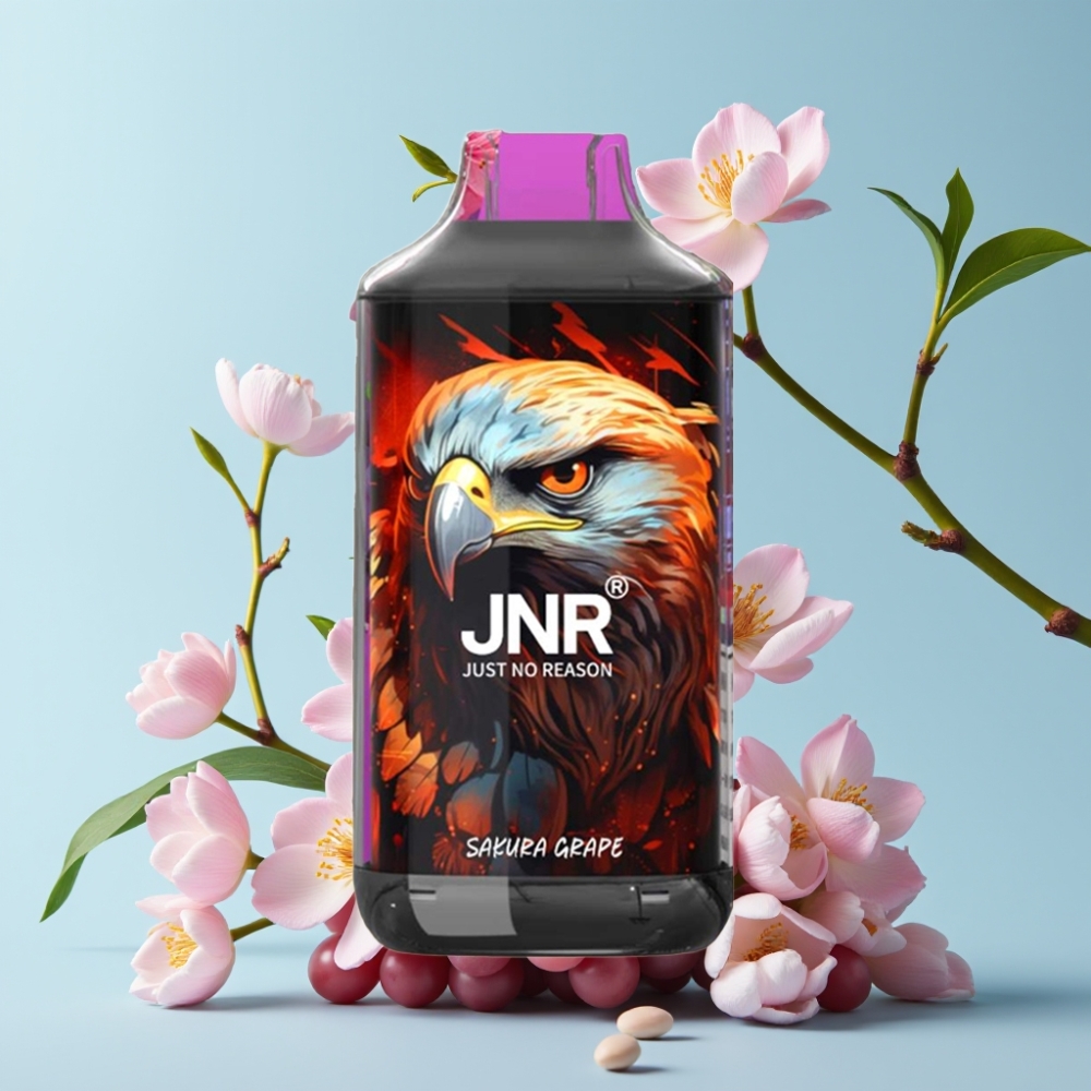 JNR Falcon 16000 Puffs 22ml Sakura Grape Dual Mesh Coil Smart LED Display