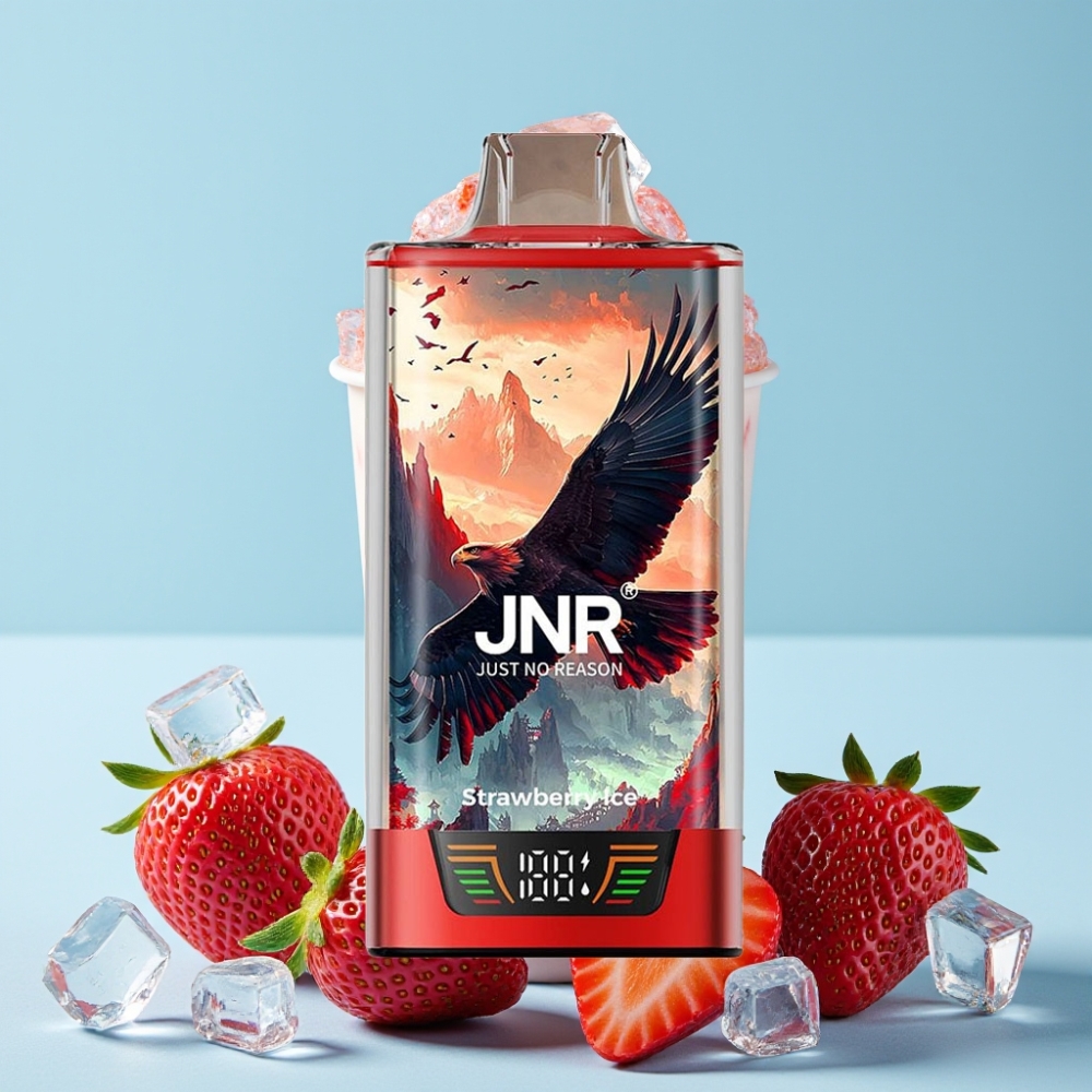 JNR Falcon Pro 28000 30ml 5% Nikotin Jordbæris Smart Display USB-C