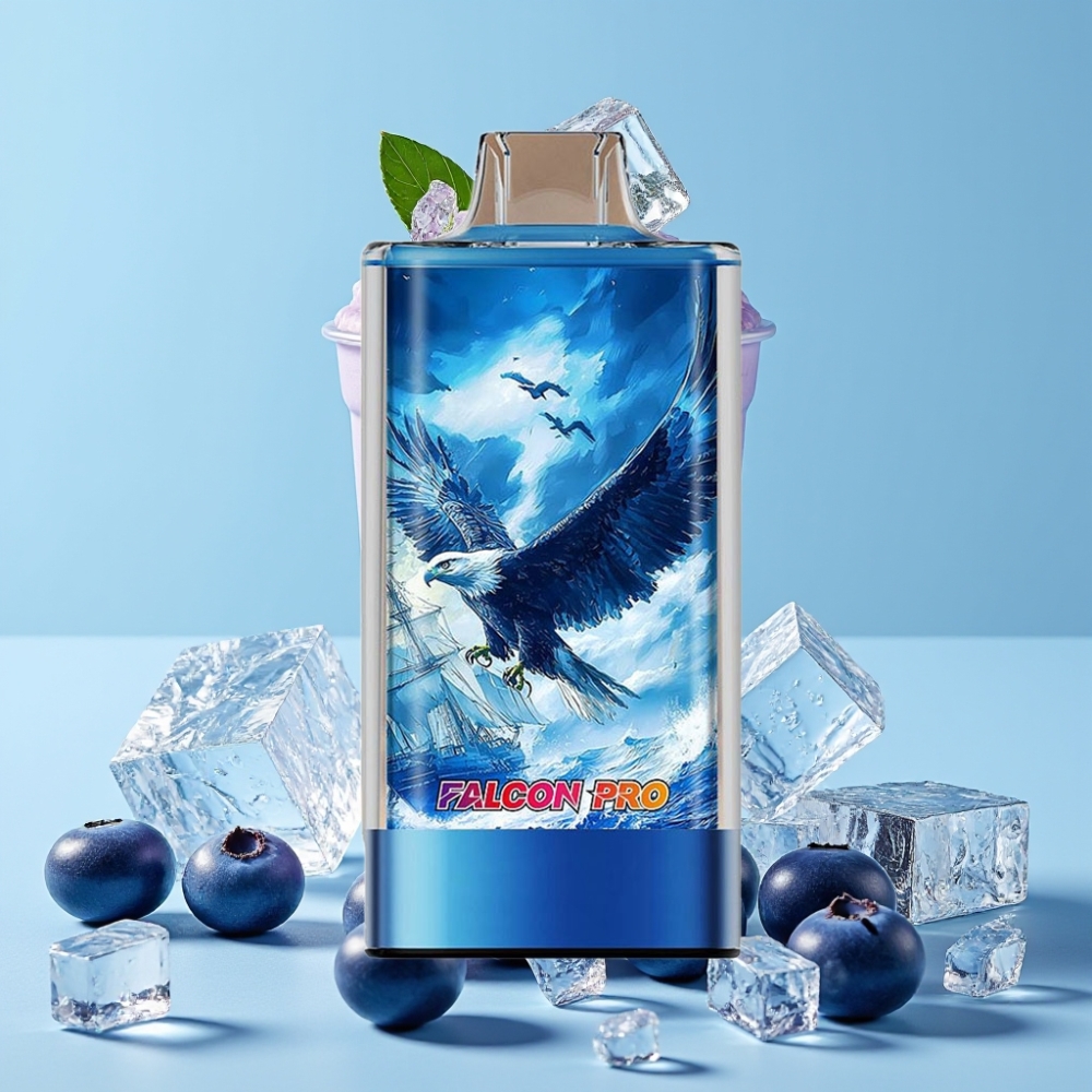 JNR Falcon Pro 28000 30ml Blåbær Is Smart Display Dual Mesh Coil