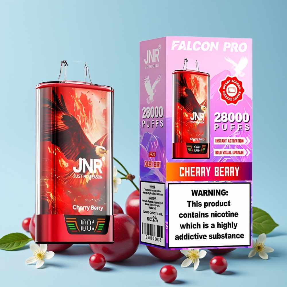 JNR Falcon Pro 28000 30ml Kirsebær-Bær Smart Display Dual Mesh