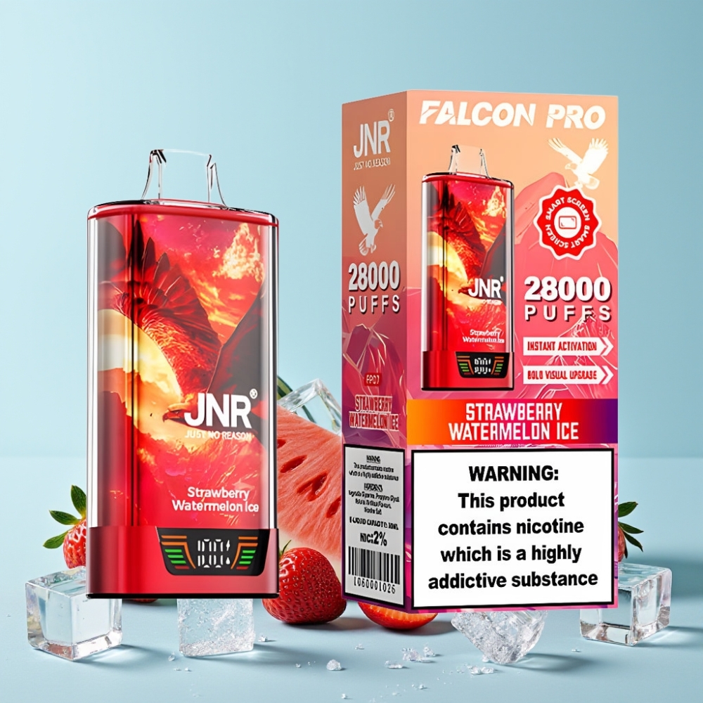 JNR Falcon Pro 28000 30ml Smart Display Jordbær Vannmelon Is MTL