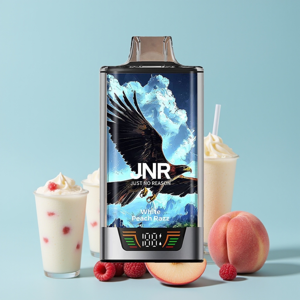 JNR Falcon Pro 28000 Smart Display Dual Mesh Hvit Fersken Razz