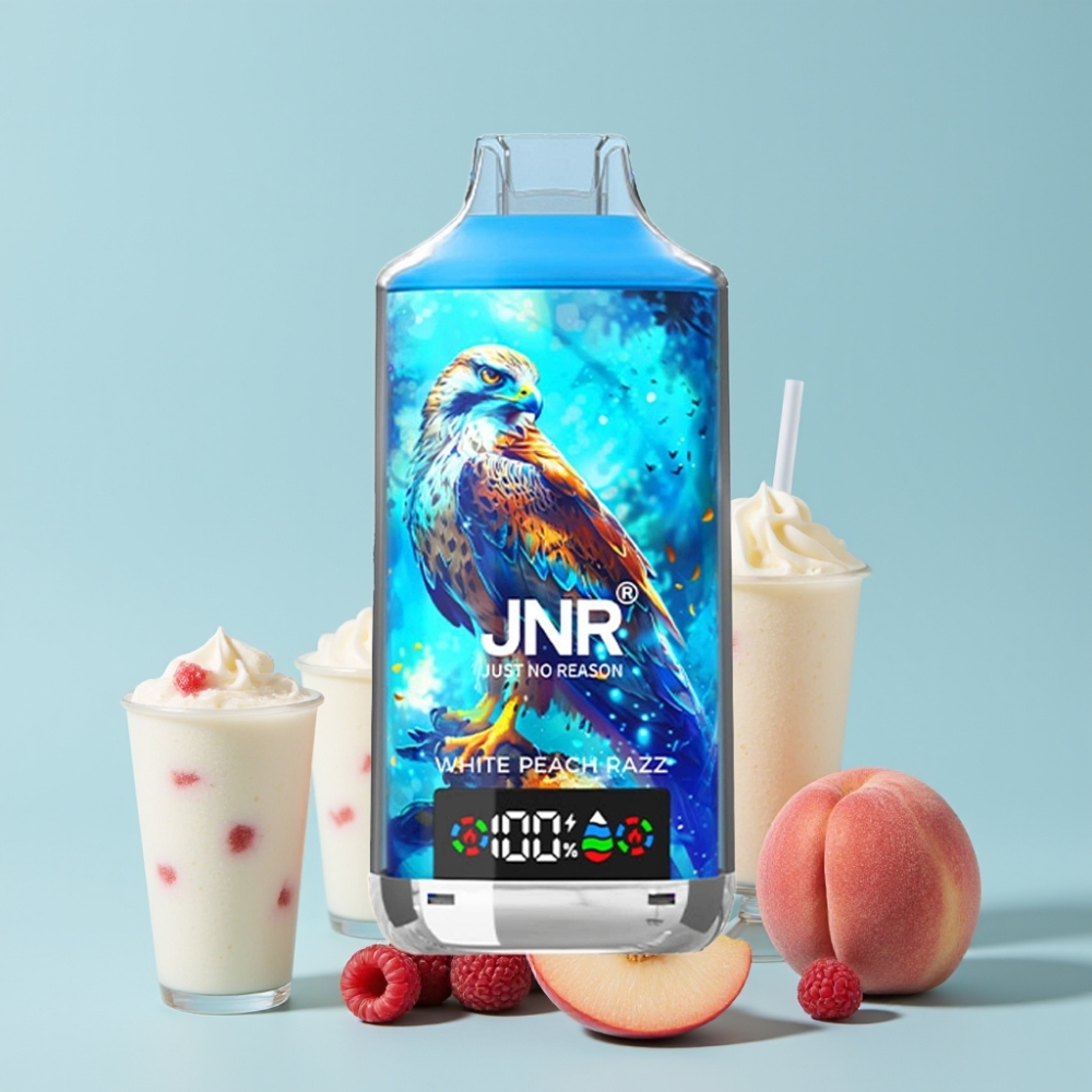JNR Falcon X 18000 Puffs 24ml 750mAh Type-C Hvit Fersken Razz