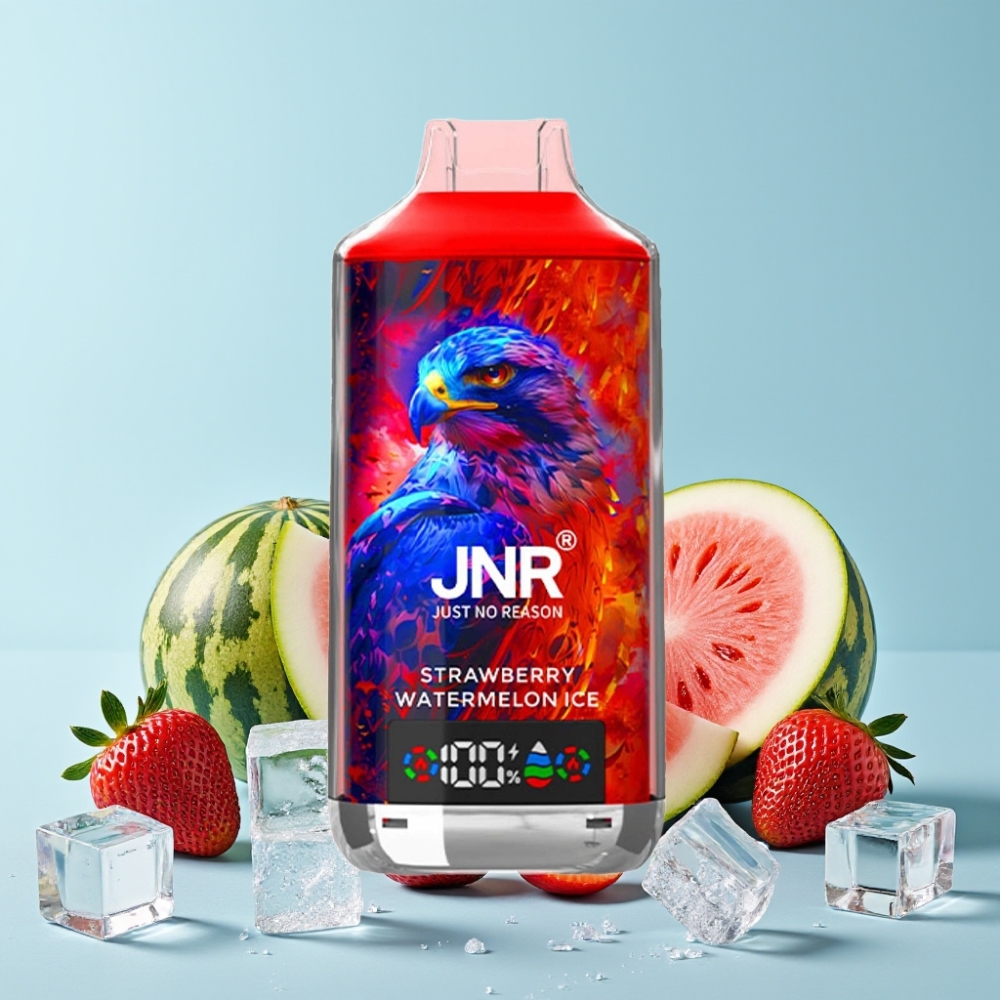 JNR Falcon X 18000 Puffs 24ml Digital Display Jordbær Vannmelon Is