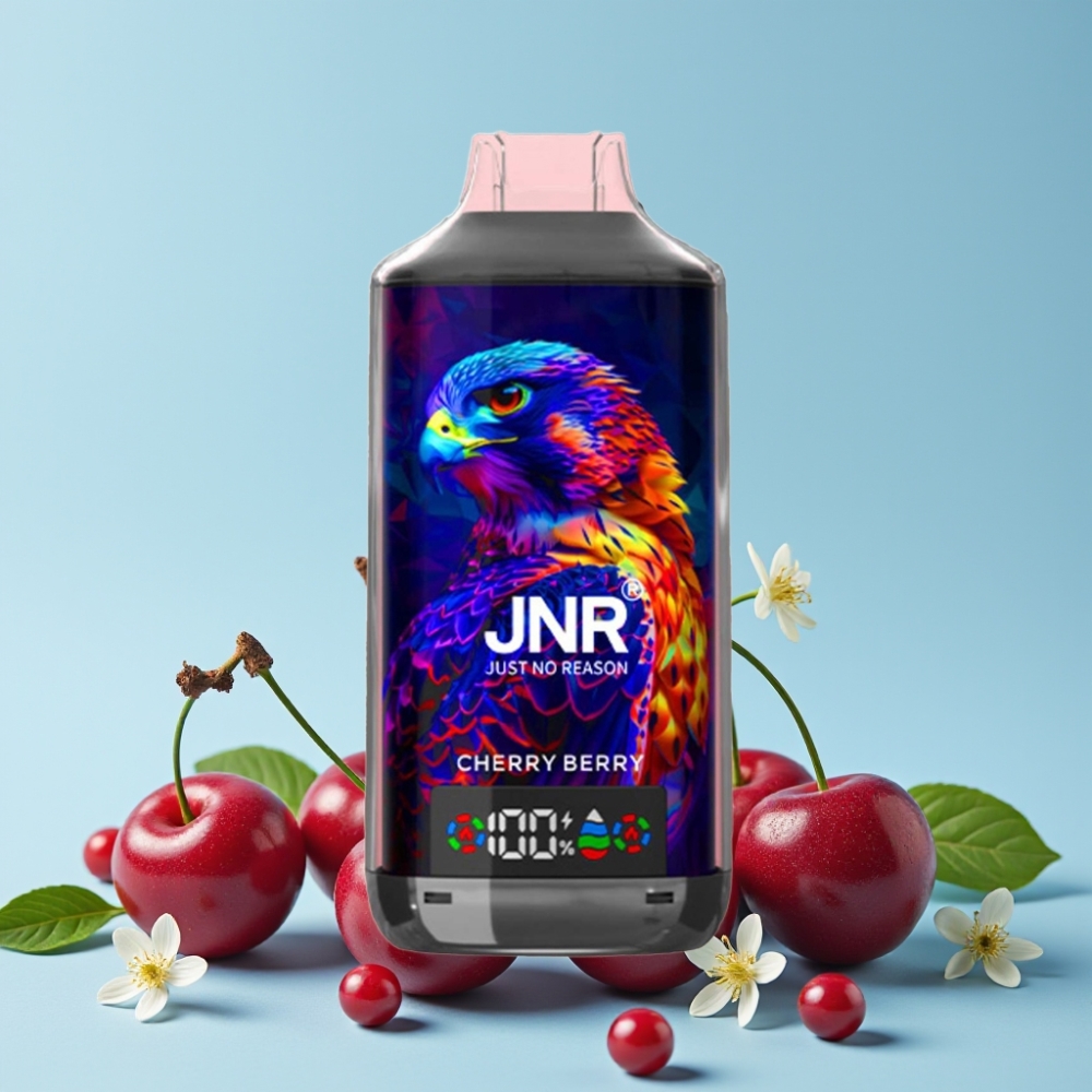 JNR Falcon X 18000 Puffs 24ml Kirsebær & Bær Type-C Lading Digital Skjerm