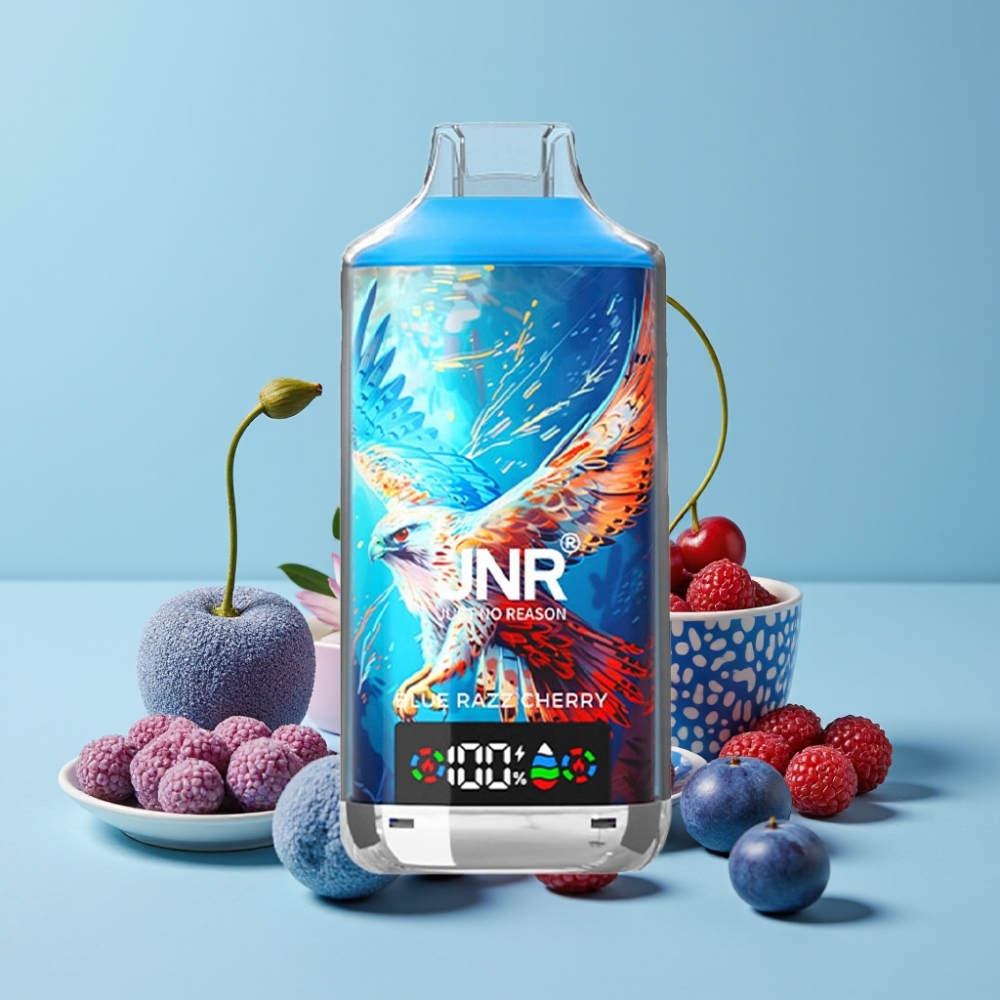 JNR Falcon X 18000 Puffs 750mAh 24ml Blå Bringebær Kirsebær