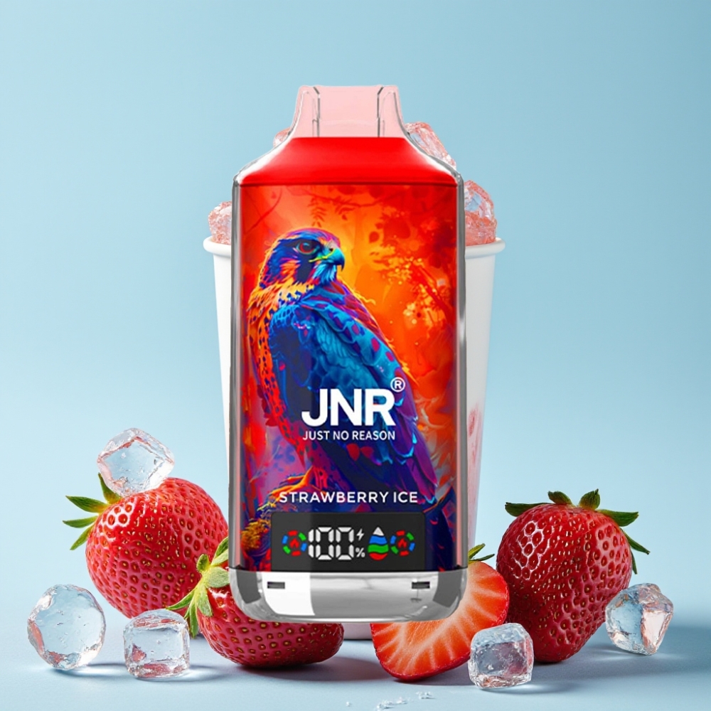 JNR Falcon X 18000 Puffs Dual Mesh Coil Type-C Jordbær Is