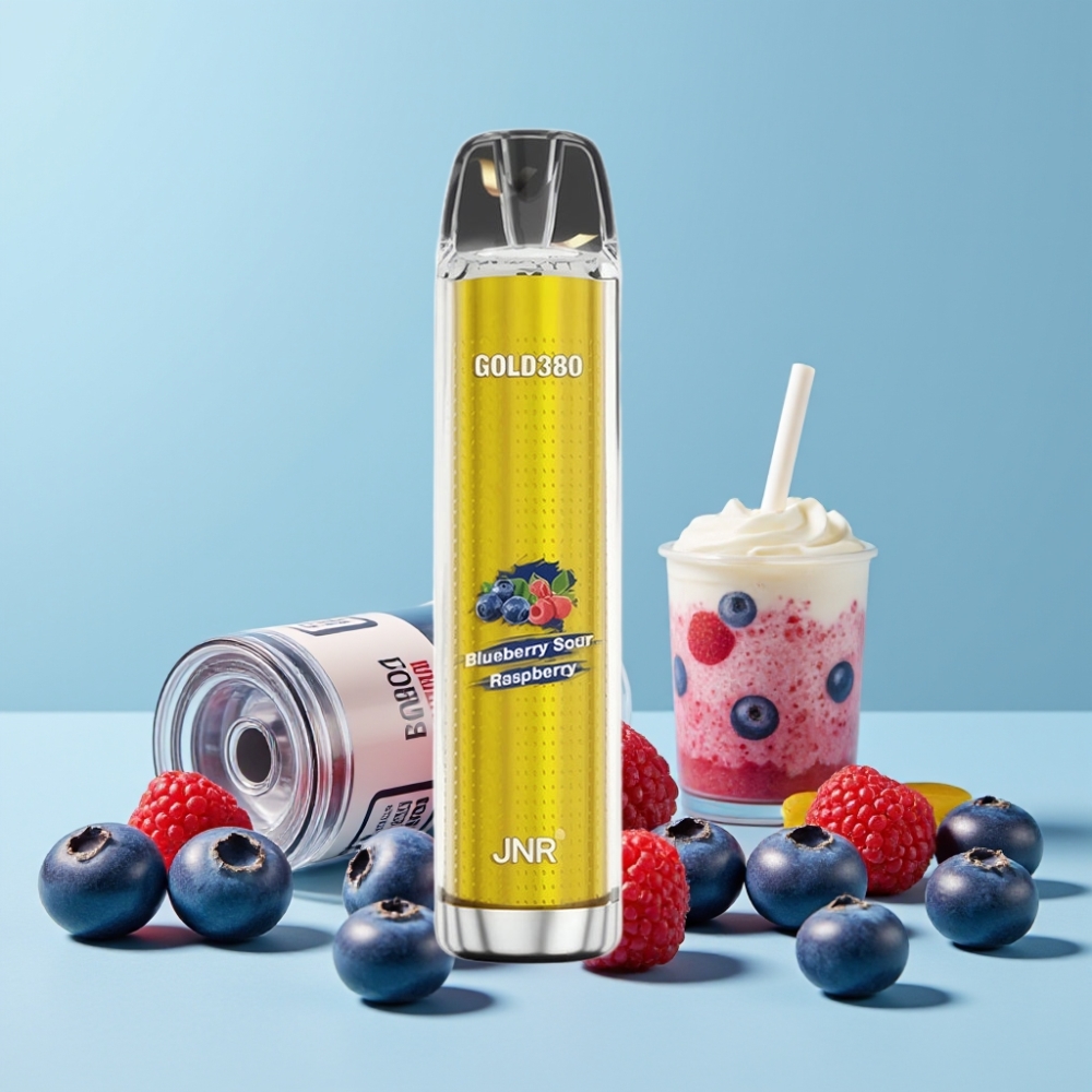 JNR Gold380 6000 Puffs 1500mAh 13ml Blåbær Sur Bringebær