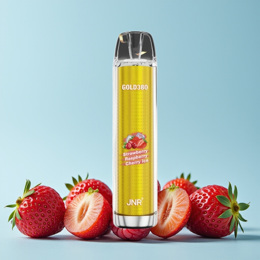 JNR Gold380 6000 Puffs 1500mAh 13ml Jordbær Bringebær Norge online wholesalers