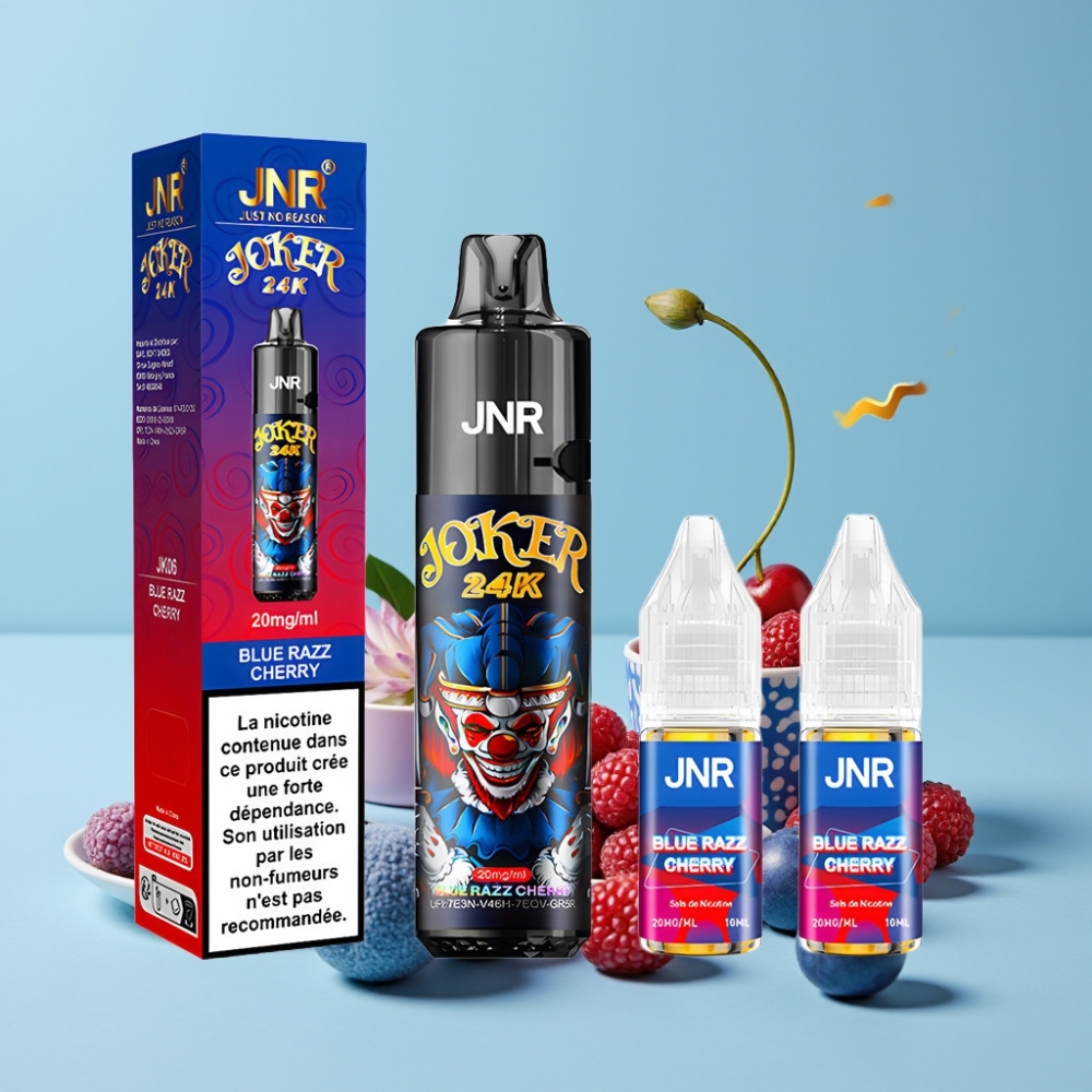 JNR Joker 24K Puffs Refillable Blå Bringebær Kirsebær Type-C 800mAh