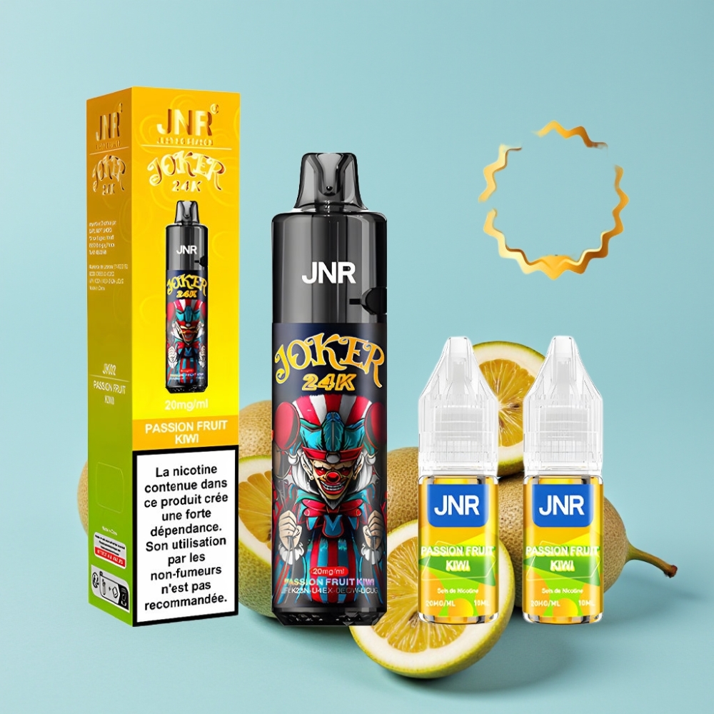 JNR Joker 24K Puffs Refillable Side Fylling Synlig Væske Passionfrukt Kiwi