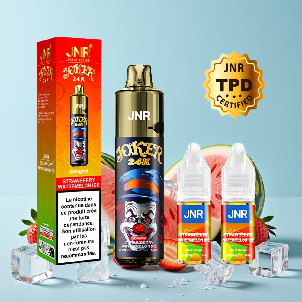 JNR Joker 24K Puffs Refillable Type-C 800mAh Jordbær Vannmelon Is