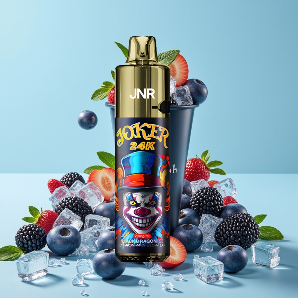 JNR Joker 24K Puffs Svart Drage Is Refillbar Type-C 800mAh