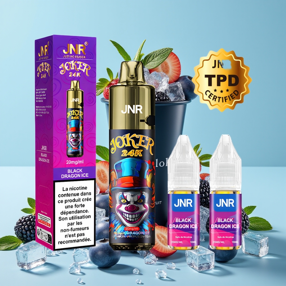 JNR Joker 24K Puffs Svart Drage Is Refillbar Type-C 800mAh
