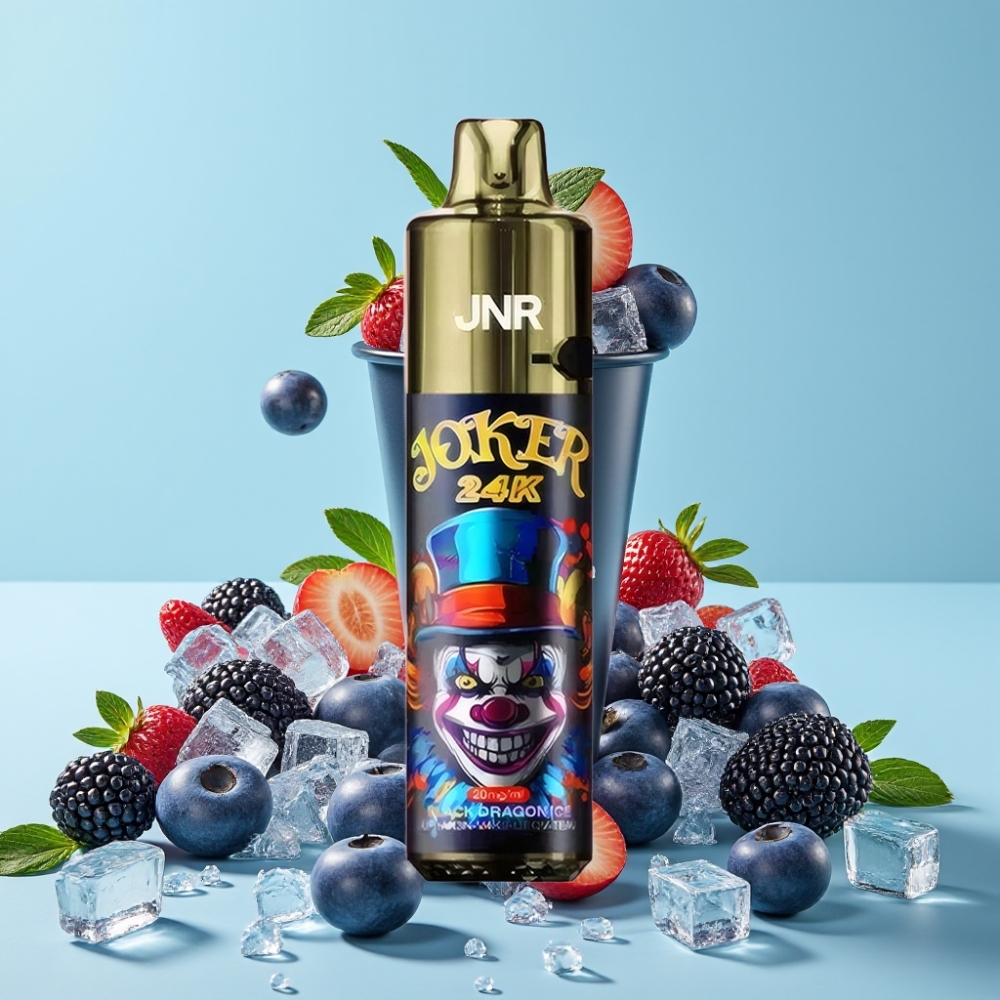 JNR Joker 24K Puffs Svart Drage Is Refillbar Type-C 800mAh