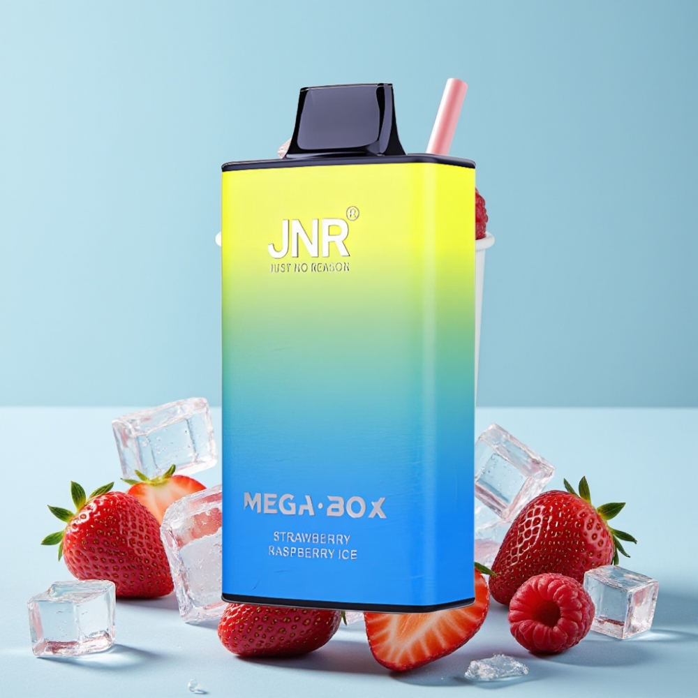 JNR Mega Box 25000 Puffs 30ml 850mAh Type-C Jordbær Bringebær Is