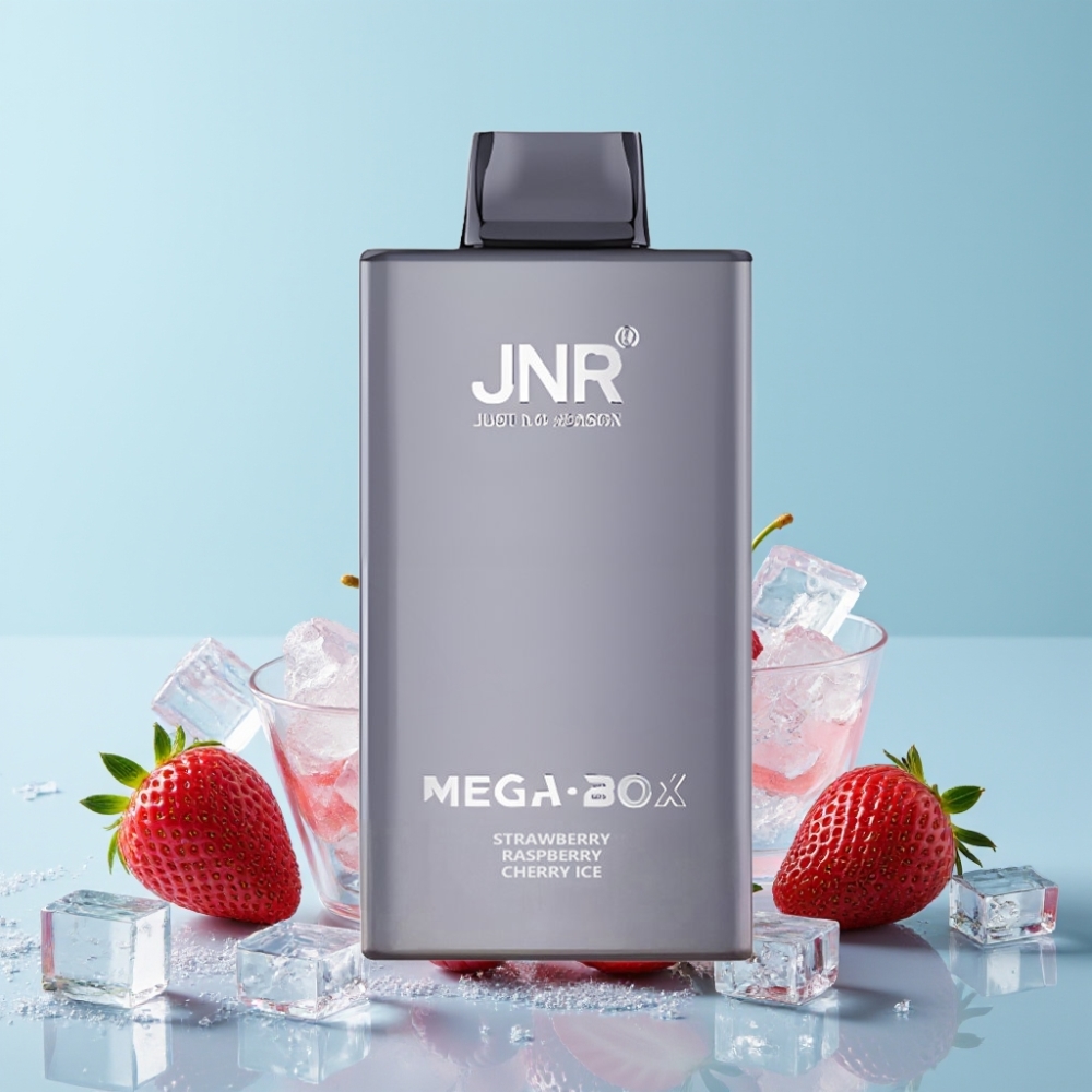 JNR Mega Box 25000 Puffs 30ml 850mAh Type-C Jordbær Bringebær Kirsebær Is