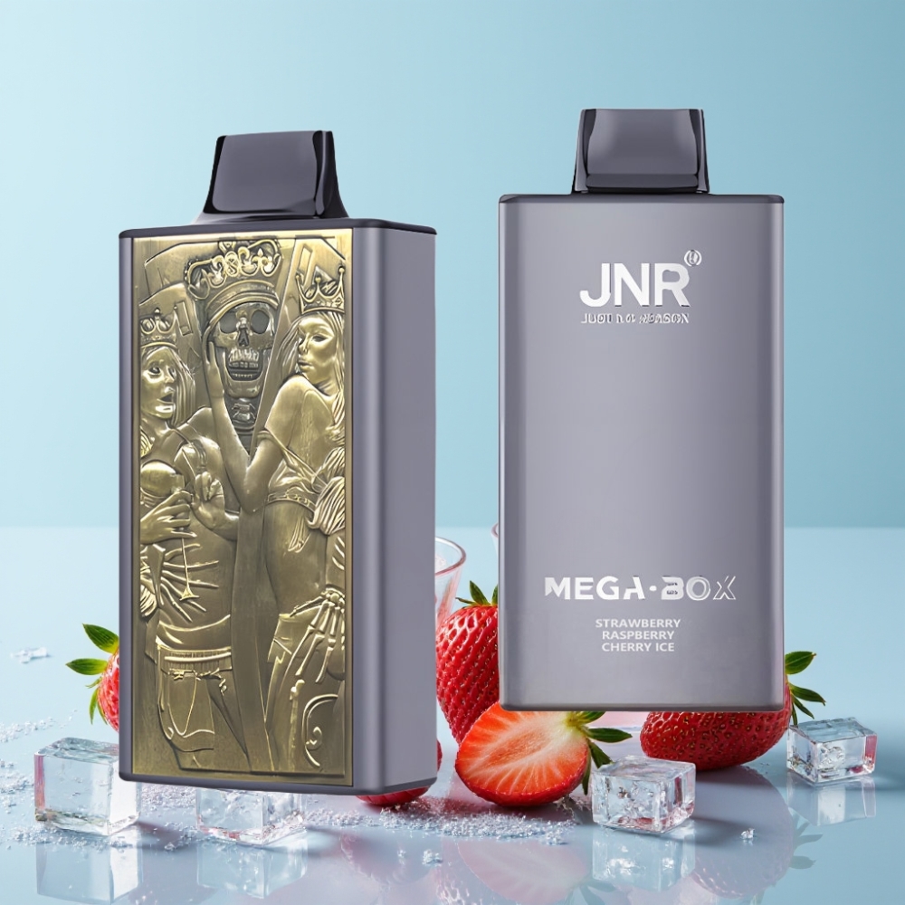 JNR Mega Box 25000 Puffs 30ml 850mAh Type-C Jordbær Bringebær Kirsebær Is