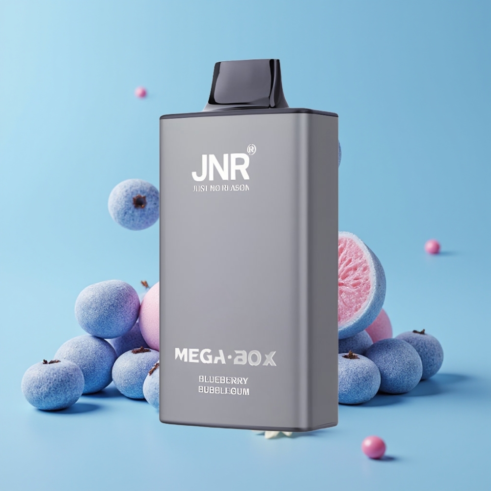 JNR Mega Box 25000 Puffs 30ml Blåbær Tyggegummi Type-C Lading