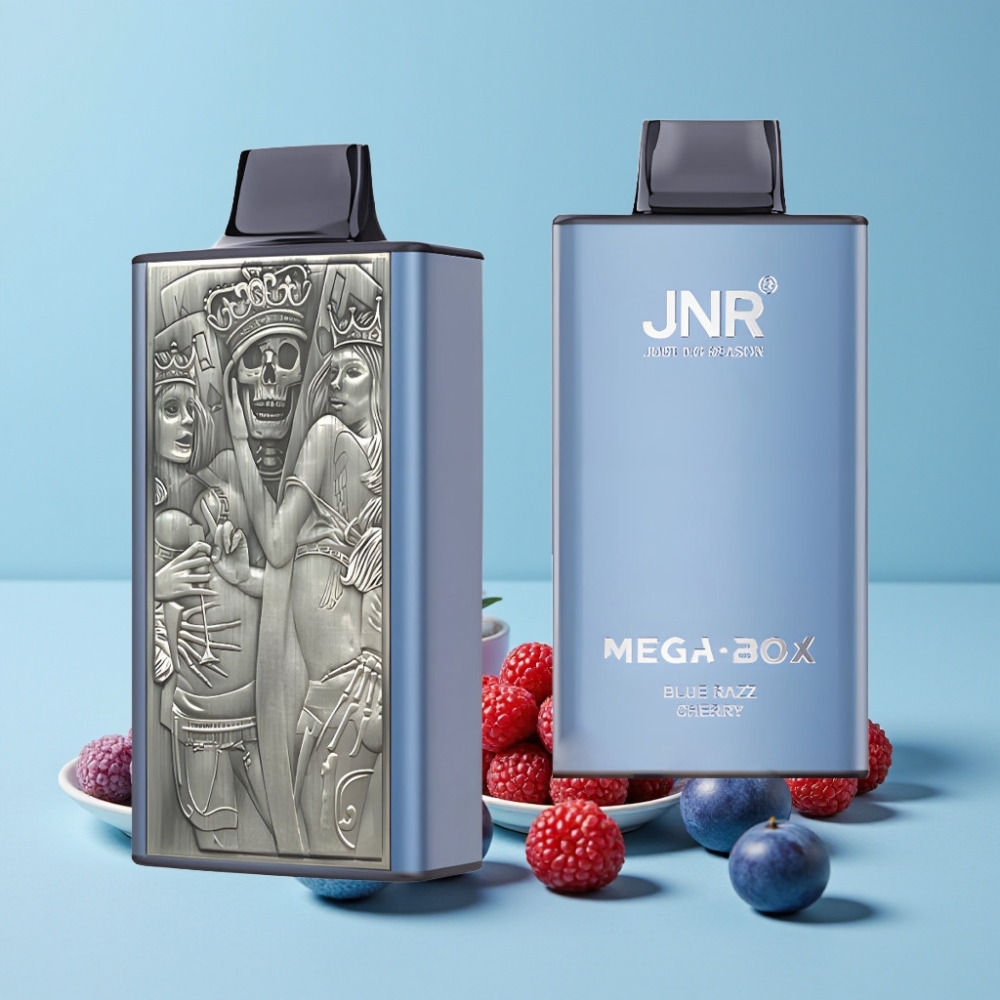 JNR Mega Box 25000 Puffs Blå Bringebær Kirsebær 30ml 850mAh Dual Mesh