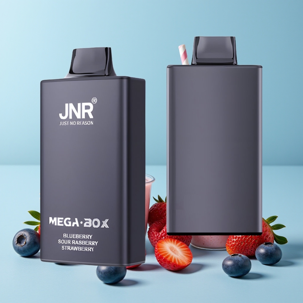 JNR Mega Box 25000 Puffs Blåbær Sur Bringebær Jordbær 30ml 850mAh Type-C