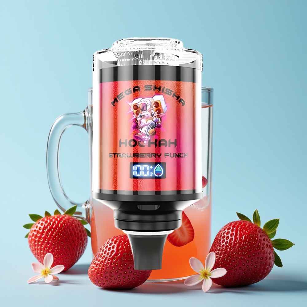 JNR Mega Shisha Hookah 100K 60ml Type-C Jordbær Punch Norge online wholesalers