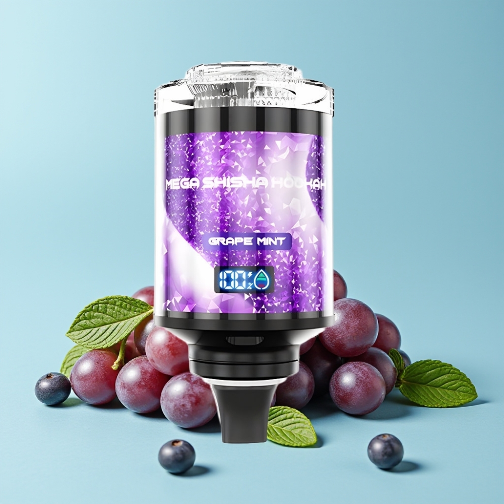 JNR Mega Shisha Hookah 100K Desktop 60ml 2200mAh Type-C Grape Mint