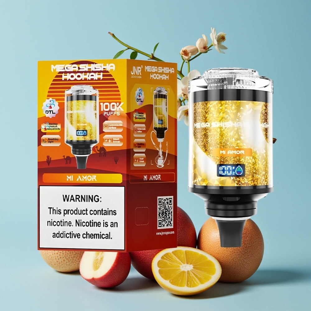 JNR Mega Shisha Hookah 100K Desktop 60ml 2200mAh Type-C Min Elskede