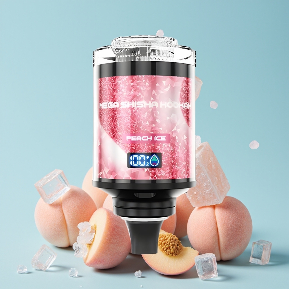 JNR Mega Shisha Hookah 100K Desktop Kompatibel 60ml 2200mAh Fersken Is