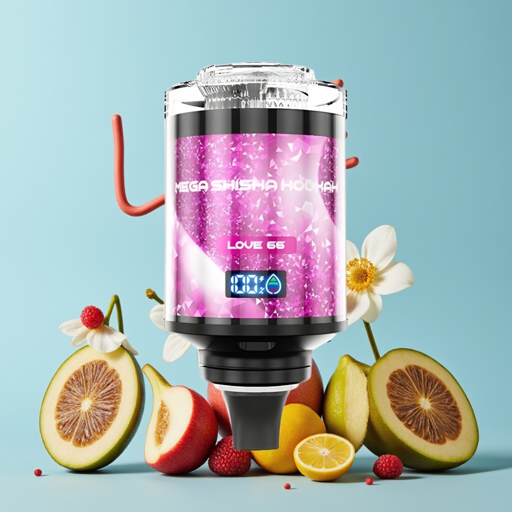 JNR Mega Shisha Hookah 100K Kjærlighet 66 Skjerm Justerbar Luftstrøm